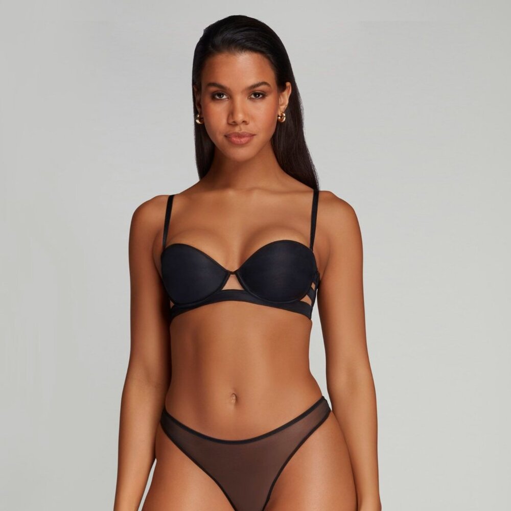 Agent Provocateur LUCKY Strapless Underwired Bra - Black, Size 36C, Retail $185